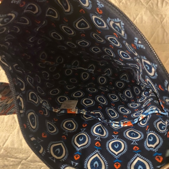 Vera Bradley Crossbody Purse Bag Blue and Orange Paisley Print Retired Design - Picture 5 of 5